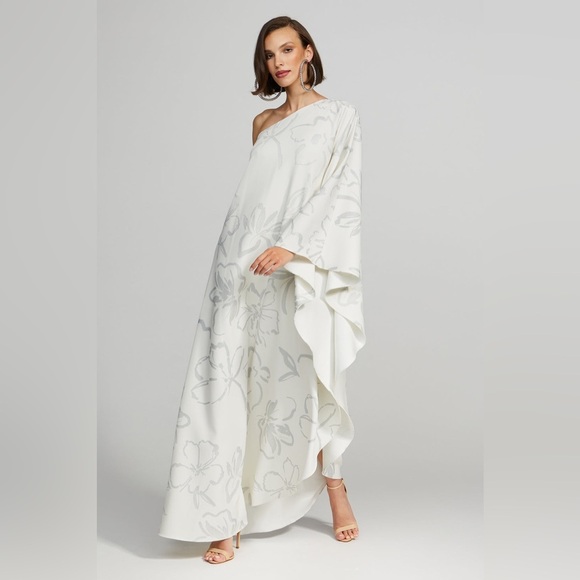 HALSTON 
NEVEAN CAFTAIN IN FOIL CREPE - Picture 8 of 16